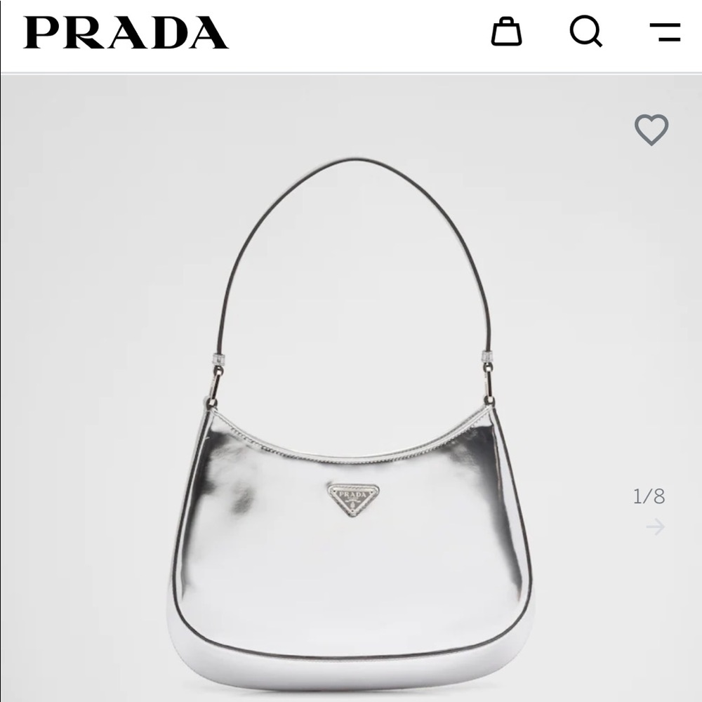 Prada Silver Cleo Brushed Leather